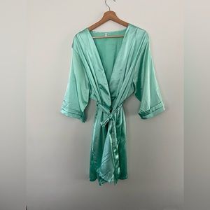 Mint Green Satin Robe